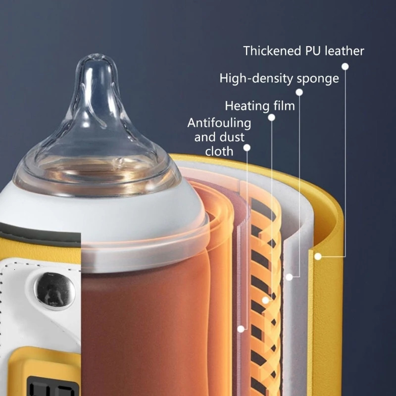USB Baby Bottle Warmer Milk Warmer Infant Feeding Bottle Heated Portable Travel Cover Insulation Thermostat for Home 241118