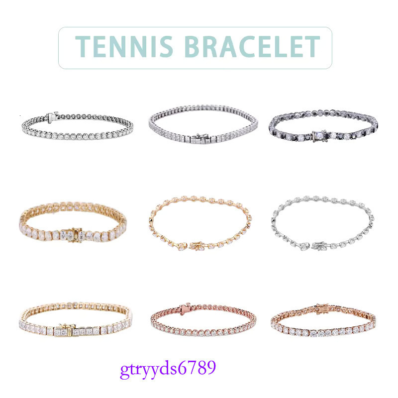 14k Gold Brilliant Round Shape Moissanite Tennis Chain 3MM Bracelet