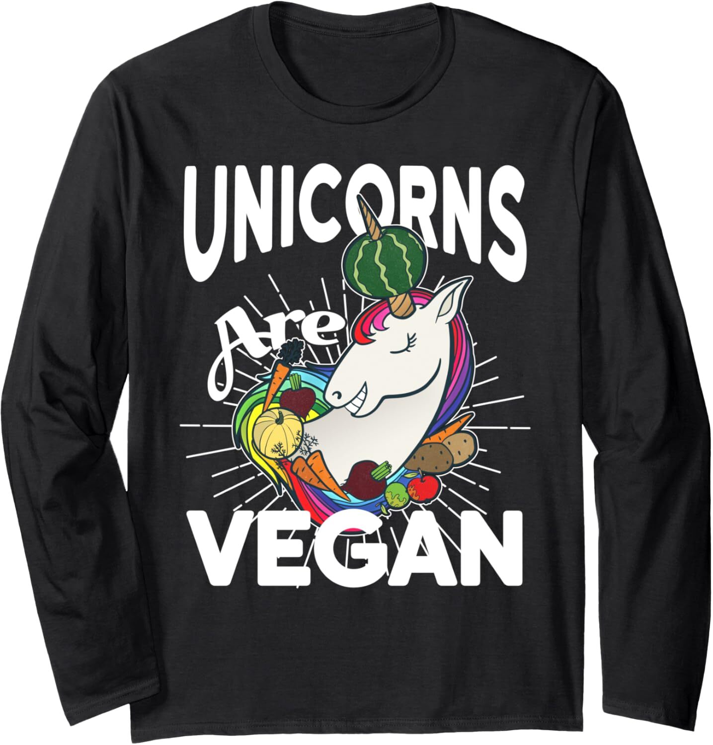 Long Sleeve Shirts for Men sweatshirt Unicorns Are Vegan Vegetarian Veggie Love Funny Gift Long Sleeve Tee Streetwear Casual tops clothes cool