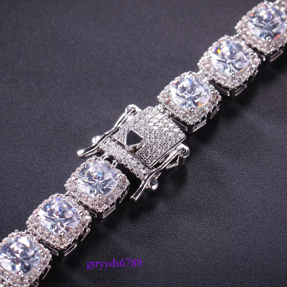 10mm Big Square dia Iced Out Hip Hop Jewelry Exaggerated Bg Tennis Chain HipHop Necklace