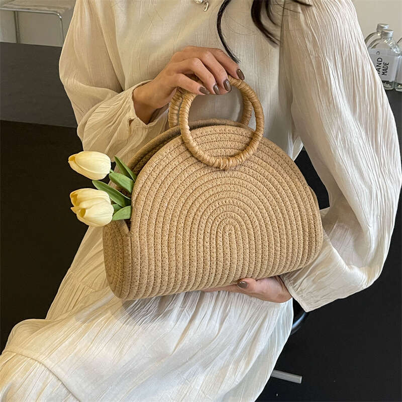 Casual Straw Braid Hobos Hand Solid Large Capacity Temperament Bags for Women 2025 Fashion Hot Sale in Summer