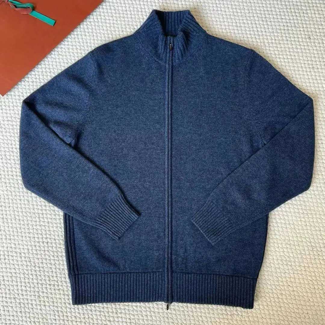 Autumn and Winter LP Mens Business Casual Cashmere Knitted Cardigan Zipper Cardigan W241119