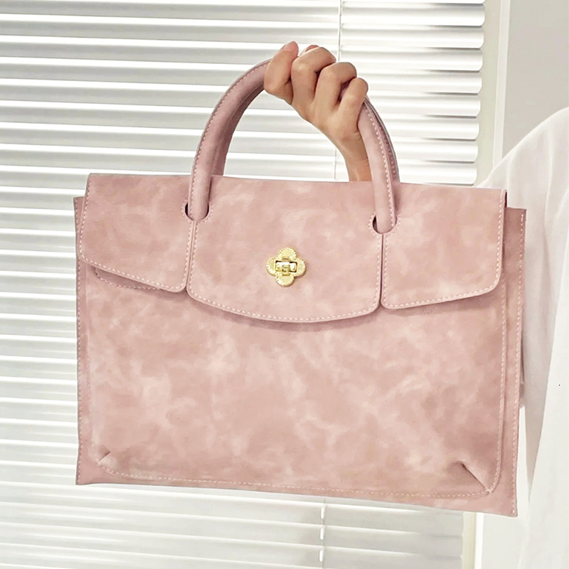 Design Fashion Woman Laptop PU Leather Business Office Lady Briefcase Vintage Student Large Capacity Daily Tote Bag