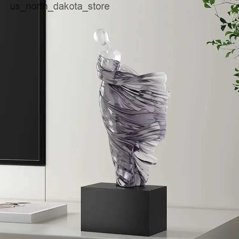 Decorative Objects Figurines Modern Decor Portrait Sculpture Resin Sculptur Art Senior Statue Living Room Home Office Desk Decoration Accessories J241