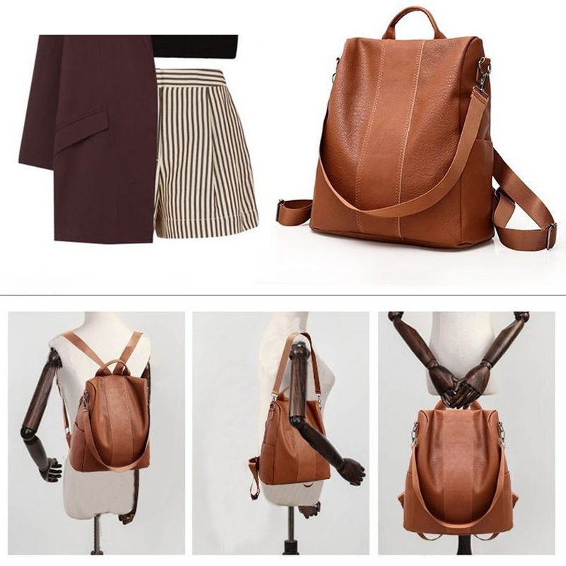 For Women 2023 New Large Capacity Mommy Bag Versatile Fashion Casual Soft Leather Designer Backpack