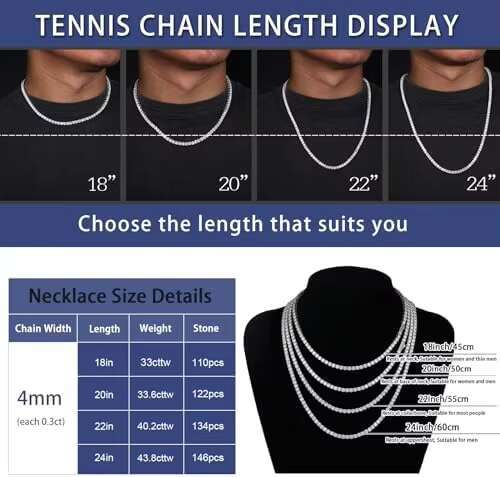 12.4Ct-43.8Ct D Color Vvs1 Cut Moissanite Tennis Necklace White Gold Plated Sterg Sier Chain Lab Created Dia