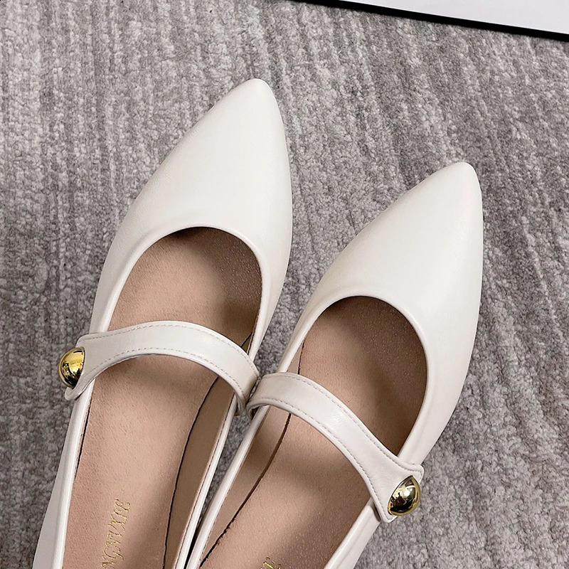 Womens Pointed Toe Flat Shoes With Velvet Matte Finish Single Shoes Women Comfort Loafers Shoes Leather Mary Jane Shoes 241211