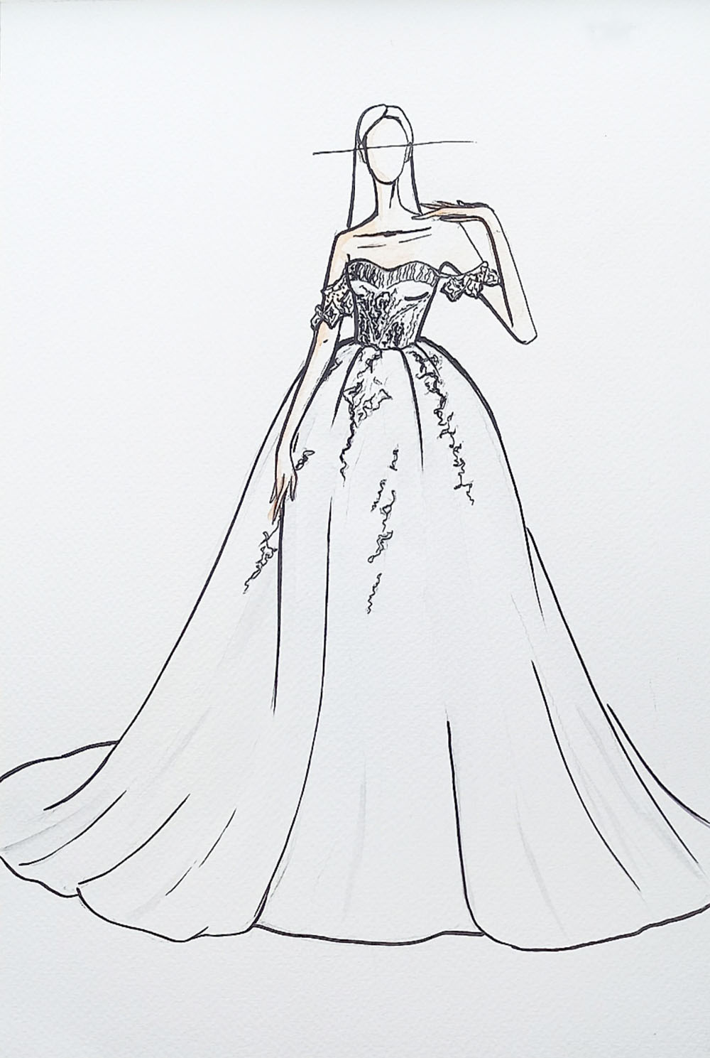 Stunning Beading Pearls Appliques Sweetheart A-Line Wedding Dress Delicate Lace Off Shoulder Short Sleeves Bridal Gowns 2024