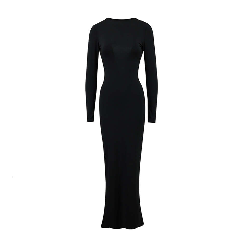 2024ins Slim Fit Long Sleeved Backless Sexy Buttocks Wrapped Dress F41925