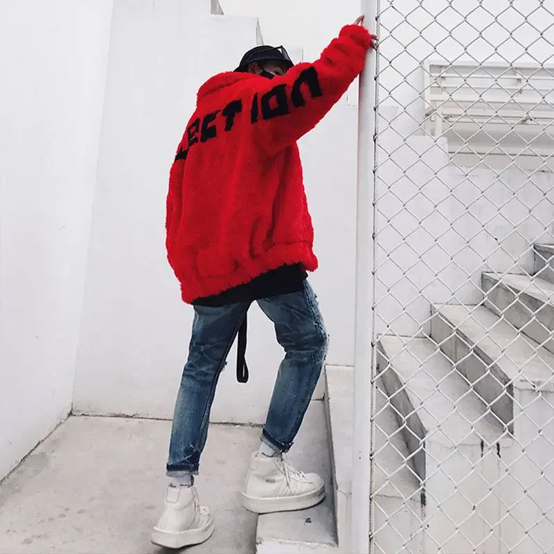 Mens jacket s mink fur winter style mens fur coat loose version fashionable high-end trend coat thick cotton coat 241118