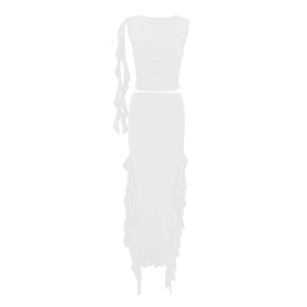 Wind Summer New Popular One Shoulder Jellyfish Lace Set Skirt Sexy Spicy Girl Ur Women's Dress F41937