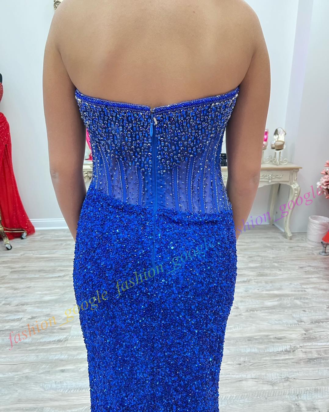 Corset Bustier Formal Party Dress Draped Slit Column Celebrity Lady Pageant Prom Evening Event Special Occasion Hoco Gala Cocktail Red Carpet Runway G
