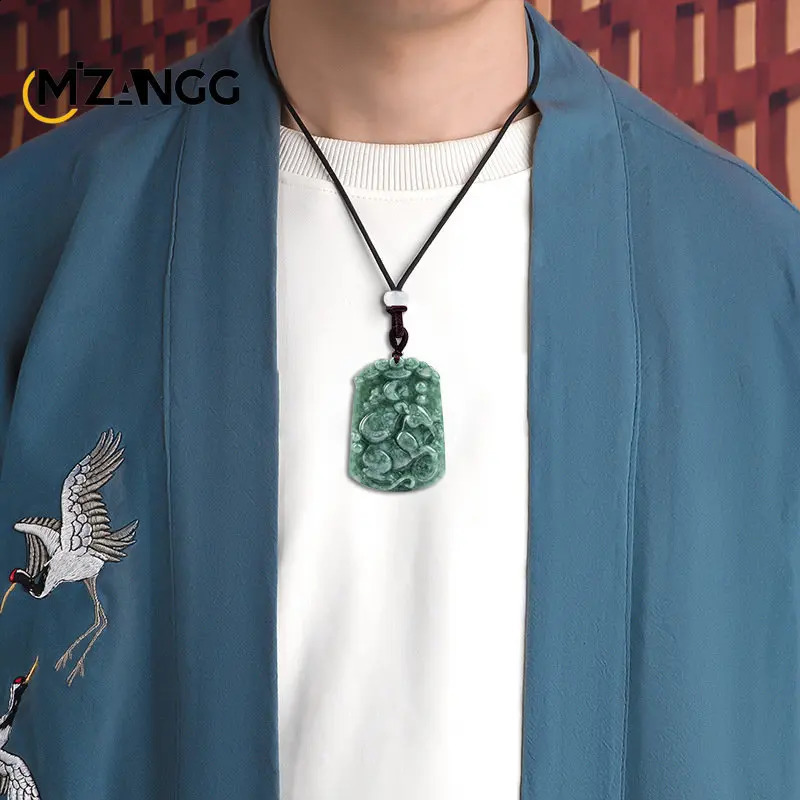 Natural Commodity Jade 12 Zodiac Ox Tiger Rabbit Jade Pendant Chinese Carving Green Fashion Jewelry Lucky Talisman for Men and Women 241119
