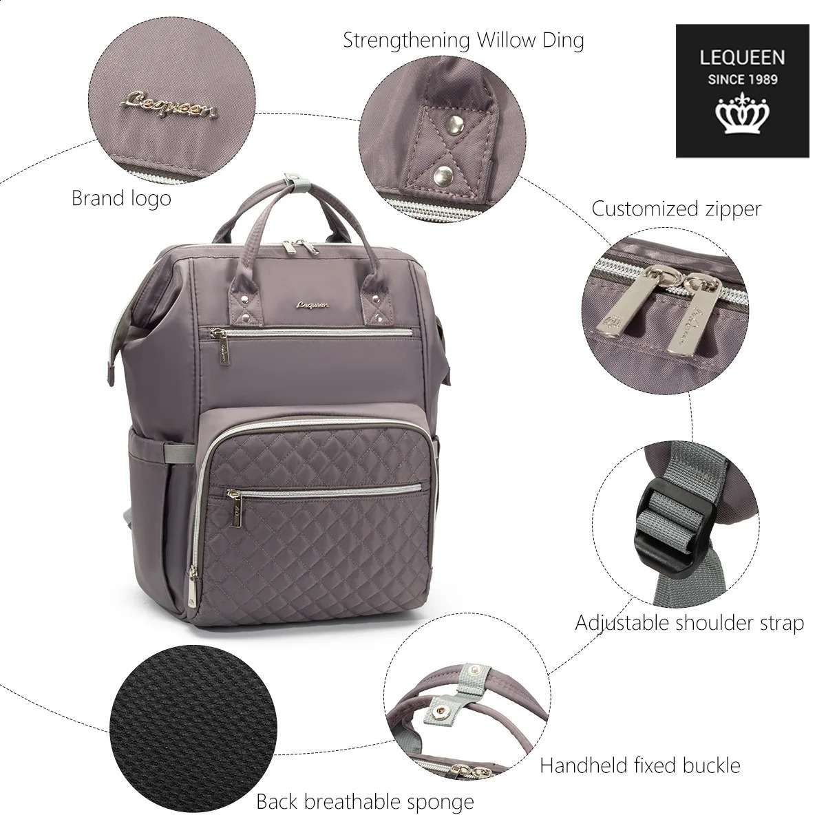 LEQUEEN Diaper Bag Backpack Large Capacity Travel Bag Style Waterproof Multifunctional Maternity Mother Baby Stroller Bags 250106