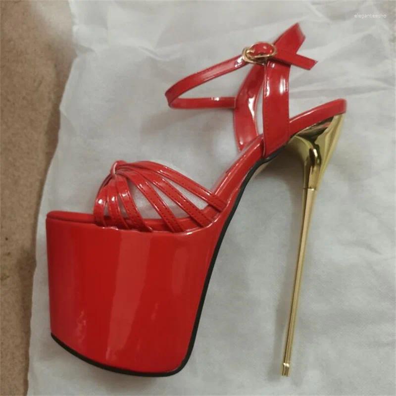 2025 S Fashion Designer Sandals SDTRFT Cm Metal Super Thin High Heels Platform Buckle Shoes Woman Pumps SUMMER Peep Toe Bridal Catwalk Shows Stilettos