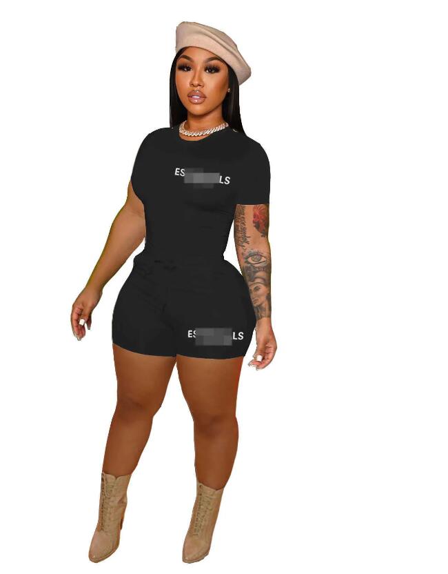 new Womens Designer Clothing Tracksuits Summer Sports Outfits 2 Piece Pants Set Letter Printed Short Sleeve T Shirt And Shorts Suit