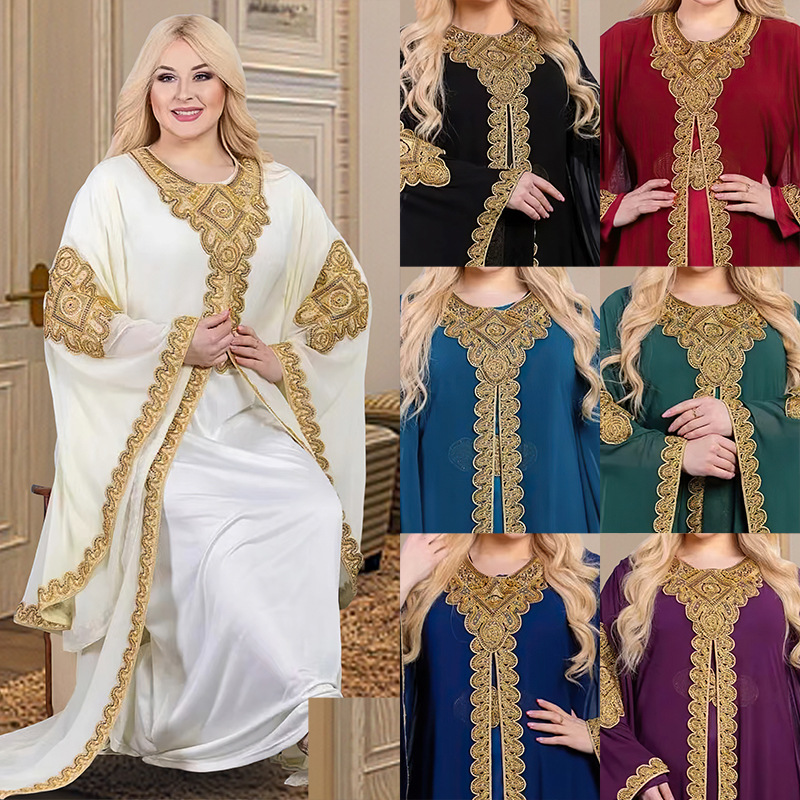 Ethnic Clothing Middle East Printed Robe African Women Traditional Muslim Burqa Chiffon Streetwear Dashiki Boubou Dress
