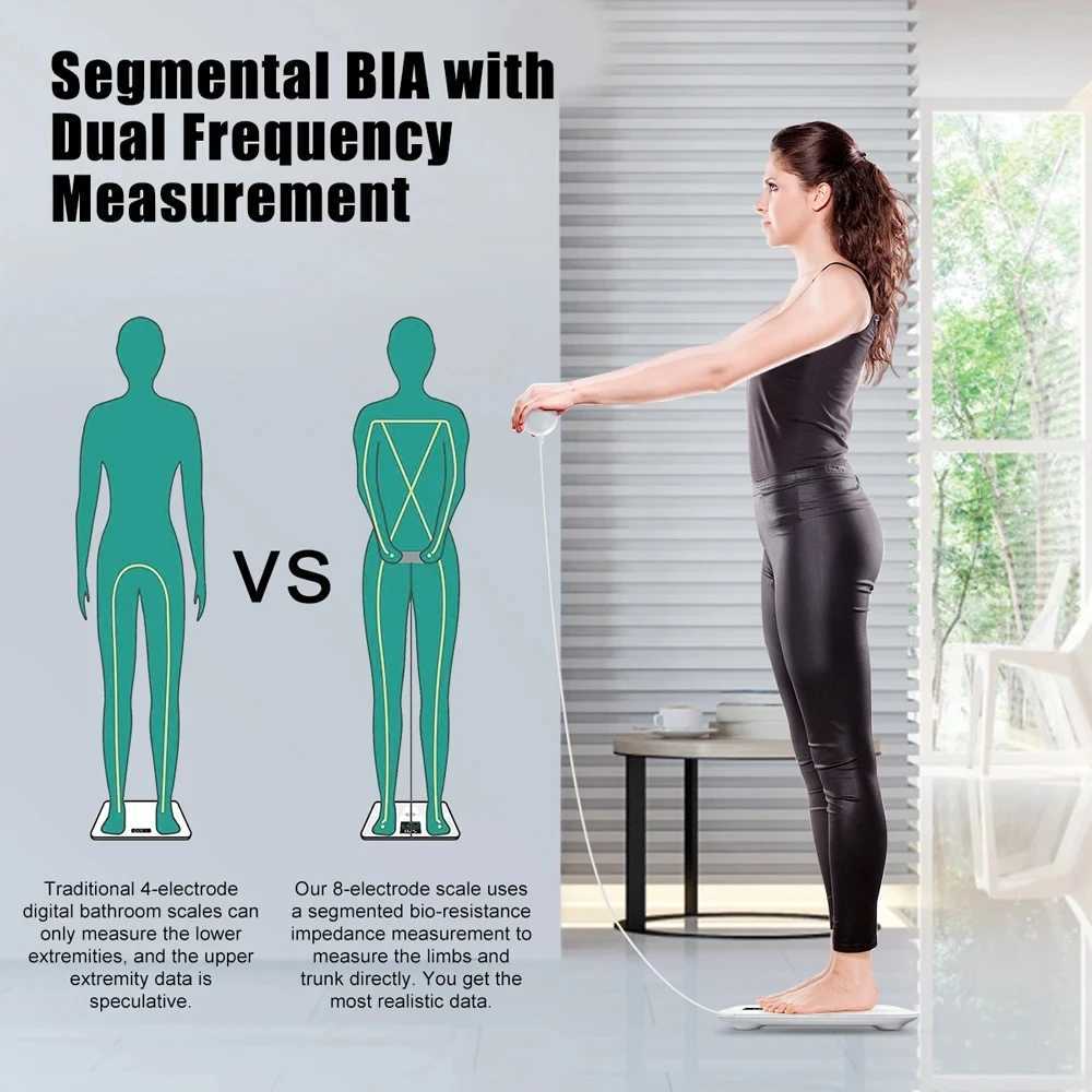 Body Weight Scales 8 Electrode Body Weight Scale Balance Smart Scales with Screen Digital Scale BMI Bluetooth Body Fat Bathroom Scales 240419