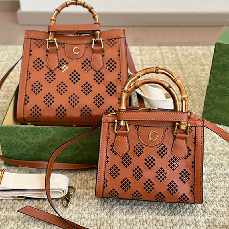 Bamboo Hand Bag Cross Body Bag Hollow Out Tote Bag Designer Bag Large Capacity Shopping Shoulder Bag Weekend Travel Bag Vintage Letter Removable Wide Weaving Tape