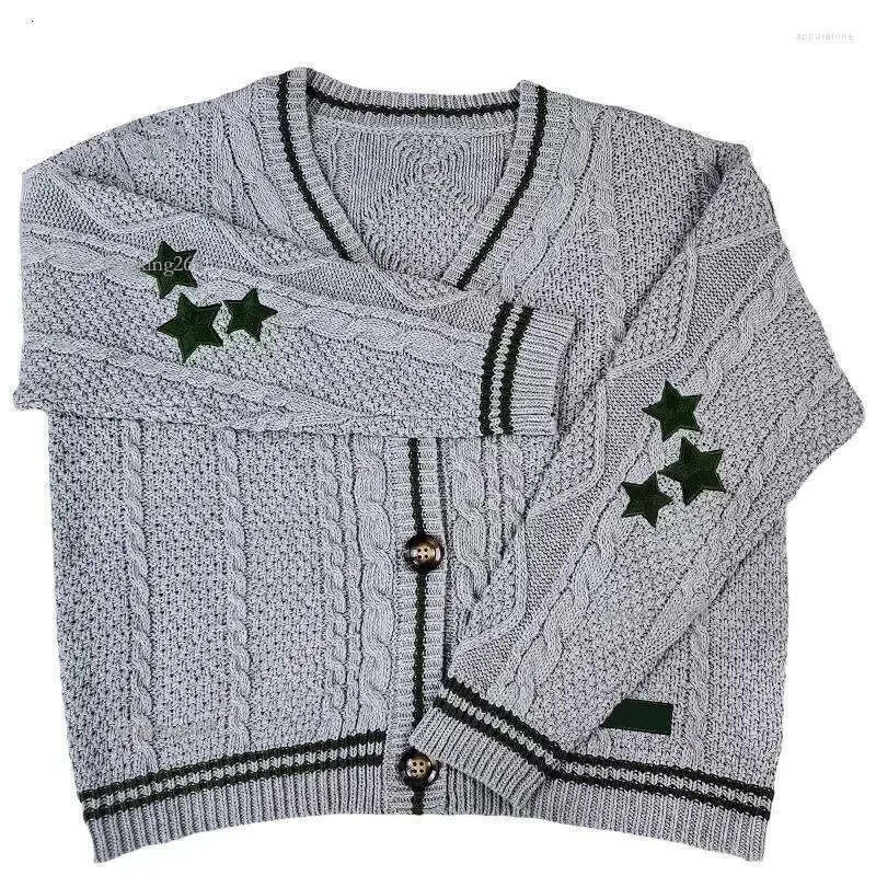 Women's Knits Deeptown Vintage Knit Swift Cardigan Y2k Star Sweater Women Folklore Korean Style Oversized Knitwear Harajuku Aesthetic Autumn
