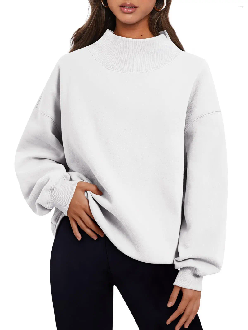 Womens Hoodies 2024 European And American Sweatshirts Long Sleeves Turtlenecks Casual Sweaters Velvet Tops