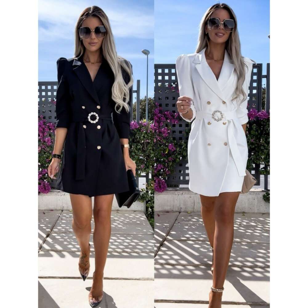 Fashionable New Suit Jacket Dress with Belt F41949