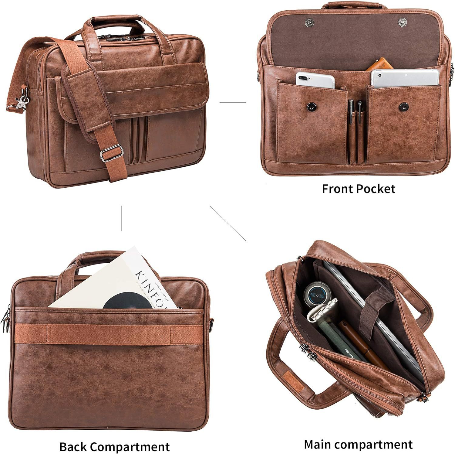 Briefcase Men - hot Vintage Style Genuine Leather Messenger Bag Laptops, Handmade Satchel for Daily Use