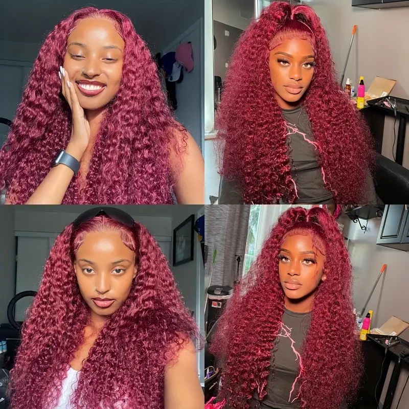 32 Inch Kinky Curly Lace Frontal Simulation Human Hair Wigs For Black Women Wet And Wavy Synthetic Loose Deep Wave Headband Half Wig Hd Lace With Baby