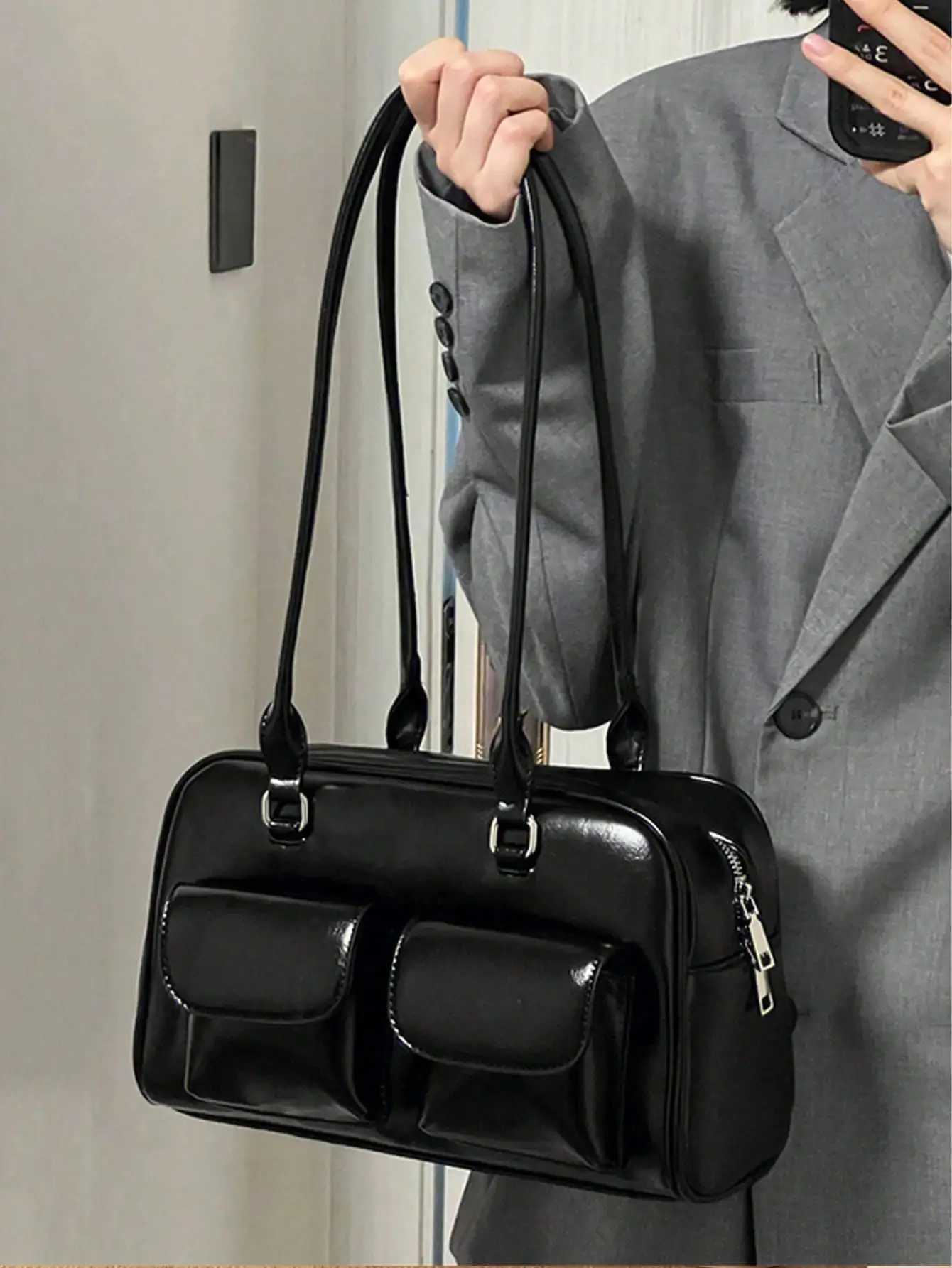 New Fiat and Versatile High end Texture Unique Soft Leather Bag Large Capacity Handheld Horizontal Bag Y250318