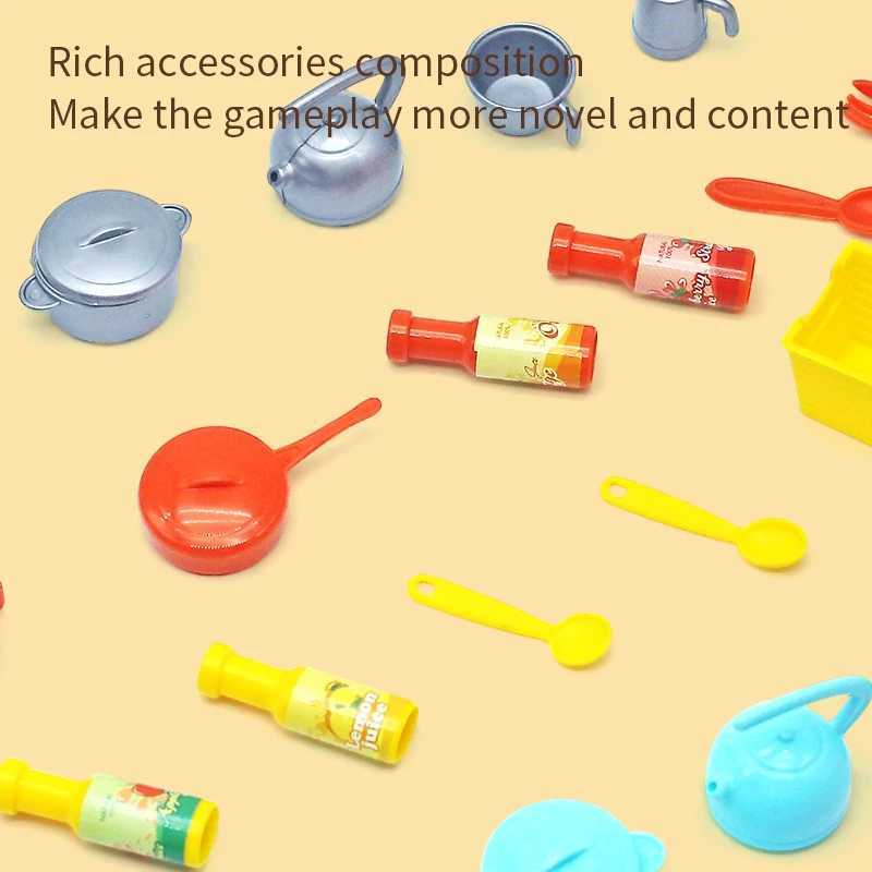 DIY Kid Play House simulation kitchen toys kitchen lighting and sound cooking game set fun educational toys for children W241119