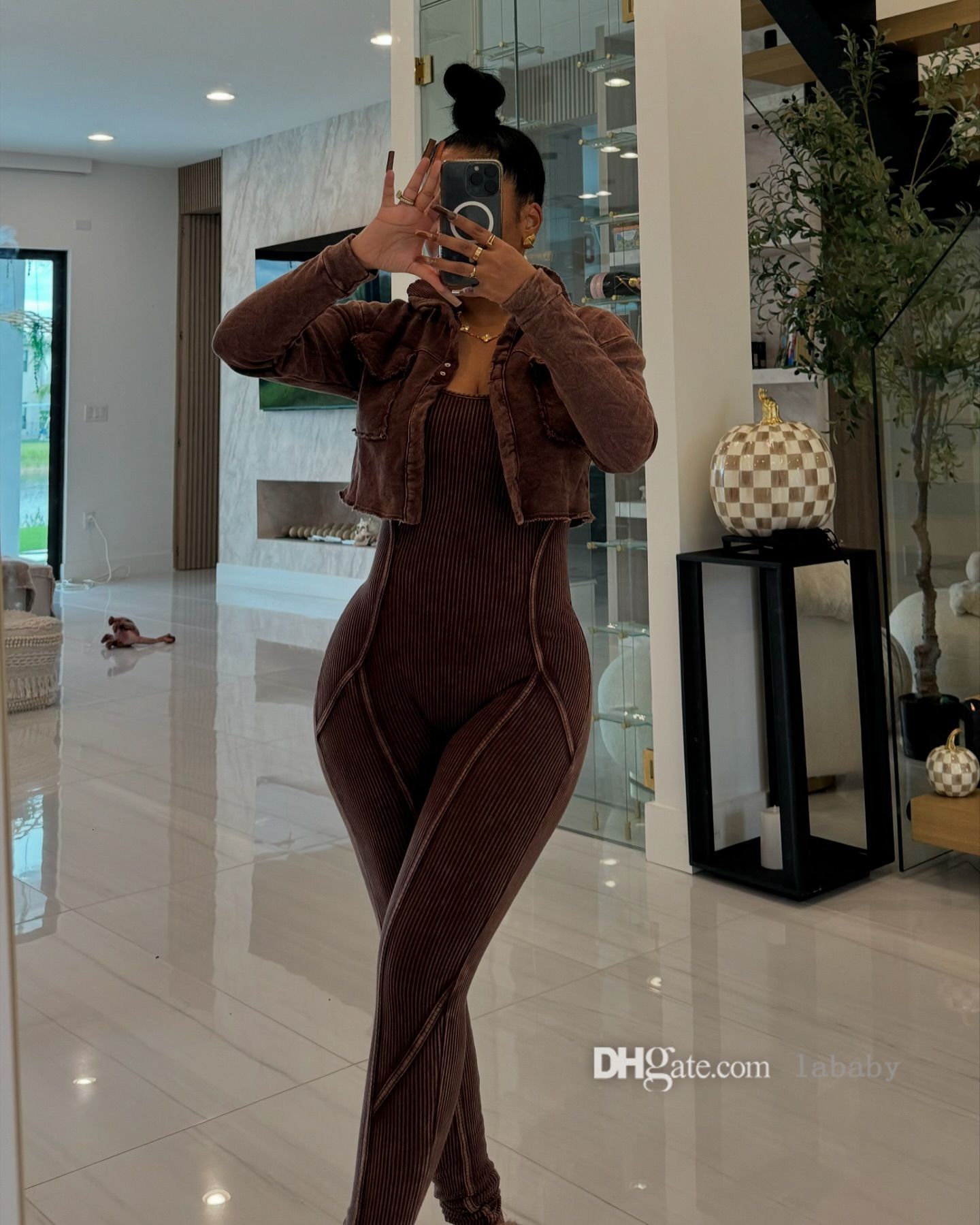 Fashion Two Piece Set Women Sexy Tights Long Pants Jumpsuit Sets Full Sleeve Bomber Jacket Coat 2024 New Vintage Casual Fitness Jumpsuits Track Suit