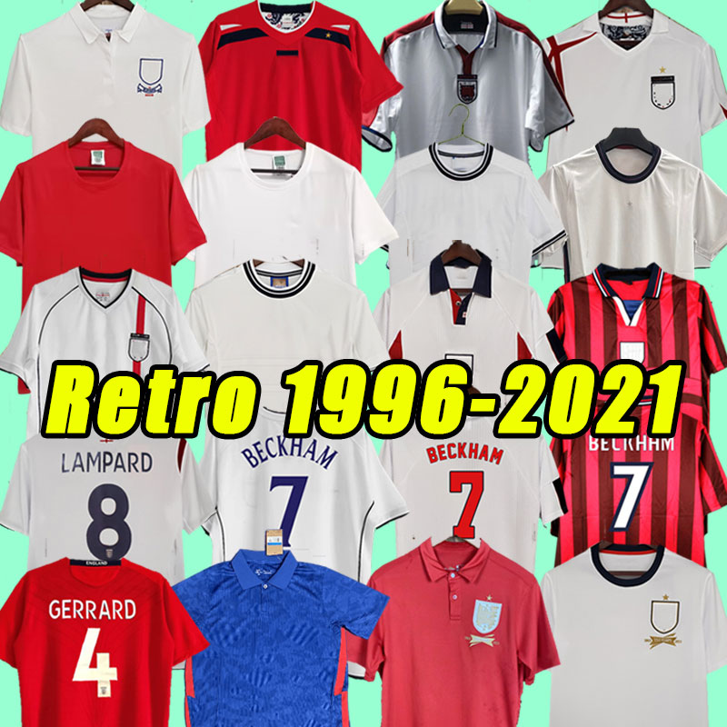 England retro soccer jerseys Gerrard Beckham SHEARER Lampard Rooney Owen Terry classic vintage football shirt 05 07 08 10 09 12 14 13 1998 2000 2002 2004 2014 2012 1999
