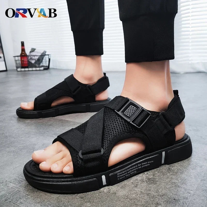 Mens Summer Sandals Comfortable nonslip men Shoes High quality woven beach sandals Gladiator Casual flats jibbizt 241118