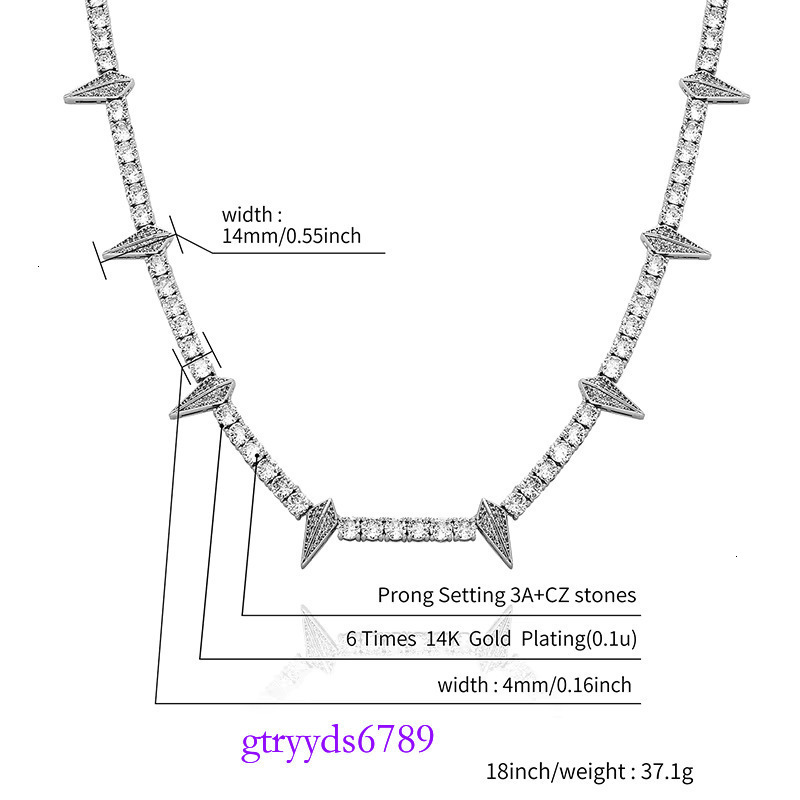 Women Wolf Tooth Black Panther Wakanda King Thorns Men Vvs Moissanite Tennis Chain Sterg Sier Necklace Chains Gold