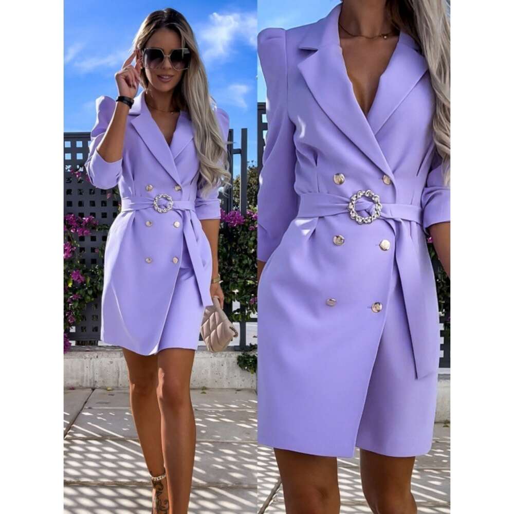 Fashionable New Suit Jacket Dress with Belt F41949