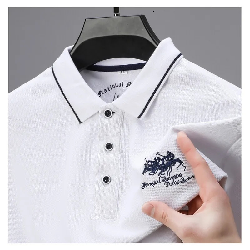 Summer Embroidered Polo Shirt Breathable High Quality Casual Fashion Short sleeved Tshirt 240409