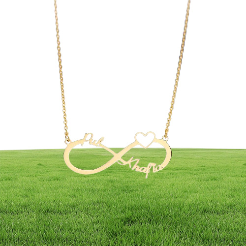Silver Personalized Custom Name Infinity Necklace Men Women Kids Child Friendship Christmas Family Jewelry Friend Gift
