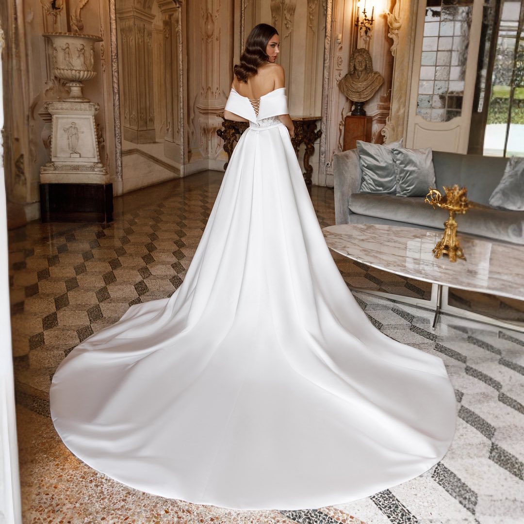 Sparkly Mermaid Sequined Wedding Dresses With Detachable Train Beaded Bridal Gowns Strapless Necke Vestido De Novia