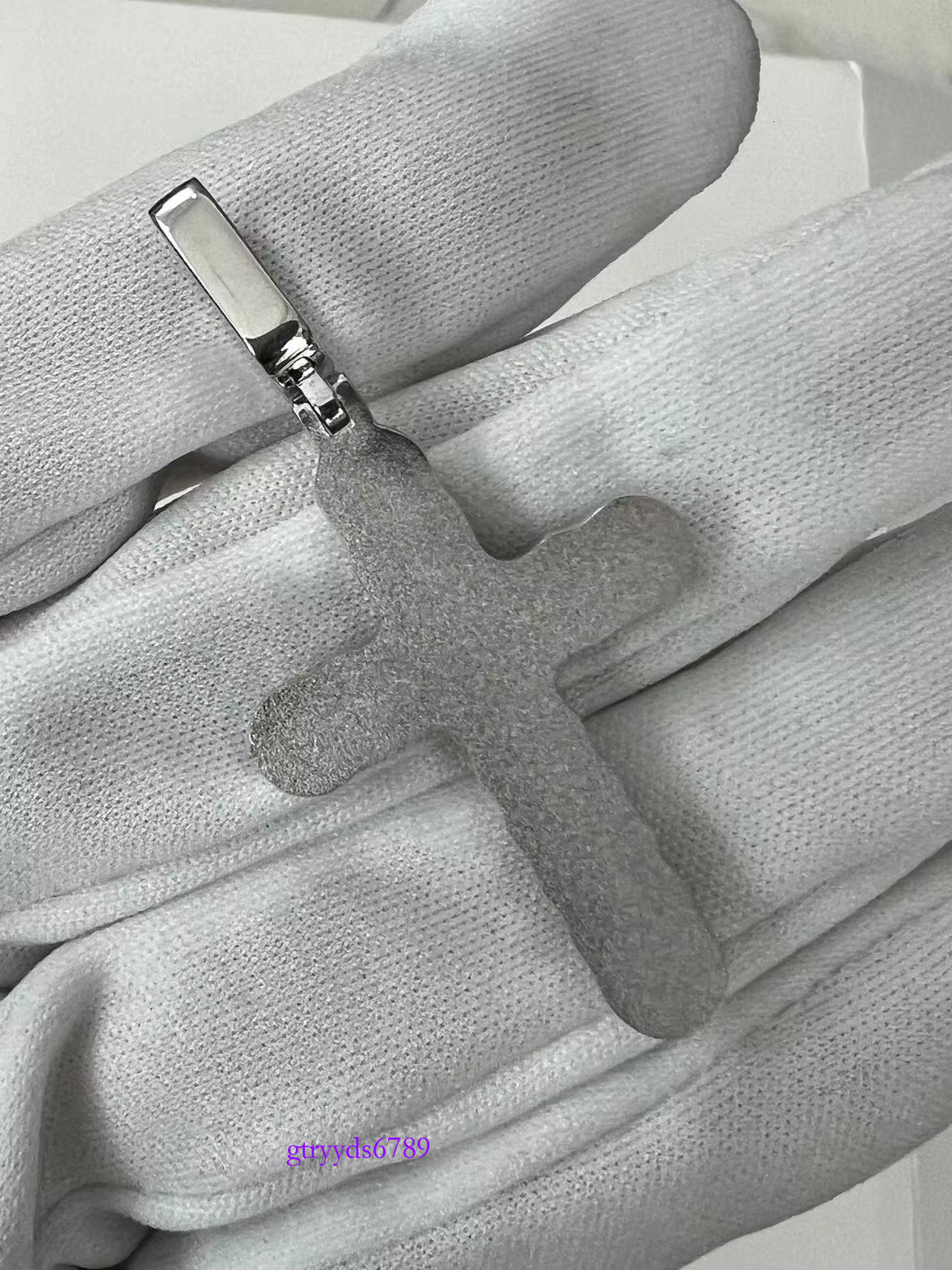 wholesale VVS Moissanite Dia Tennis with cross Necklace sier Plated Jewelry Chain