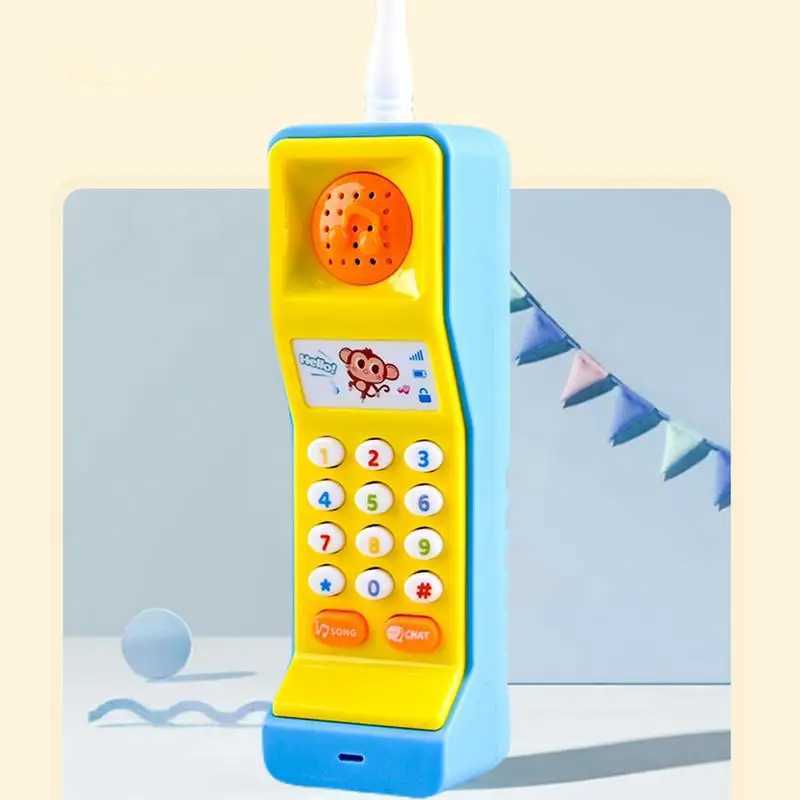 Toy Cell Phones Fun Musical Microphone Toy Educational Call Chat Learning Play Phone Light Sound Effects Parent-ChildXJ241118
