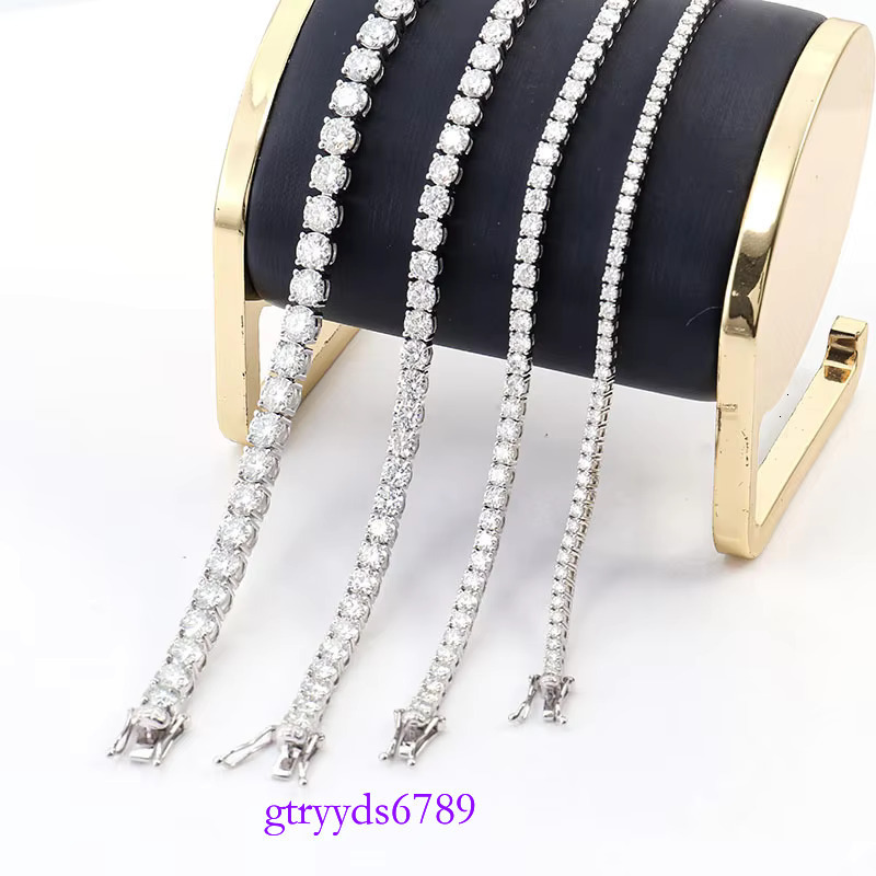 8mm Big Hip Hop Fine Jewelry Sterg Sier Necklace Iced Out D Color VVS Moissanite Dia Tennis Chain