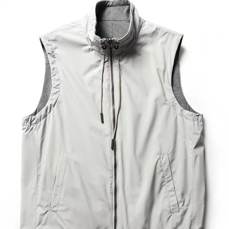 Chinese Brand Free Shipping High-End Men's Reversible Outdoor Vest Stand Up Collar Waterproof Top For Men