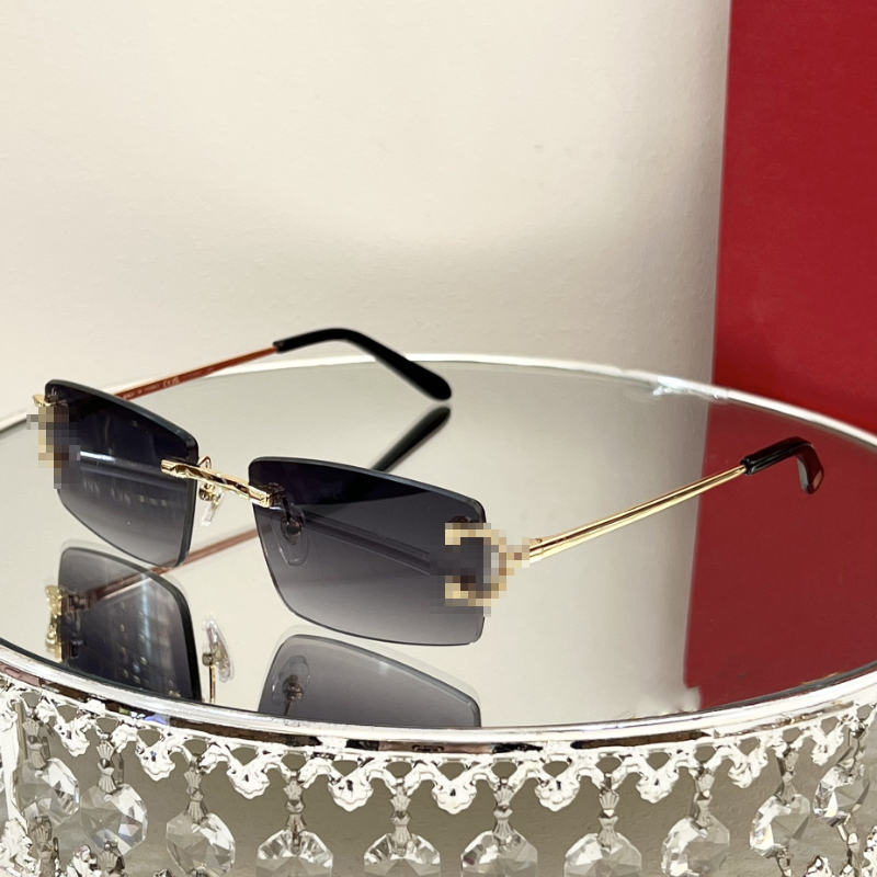Designer Sunglasses Color Changing Lenses High Quality Luxury Sunglasses Brand Men Frameless Metallic Colored Lenses