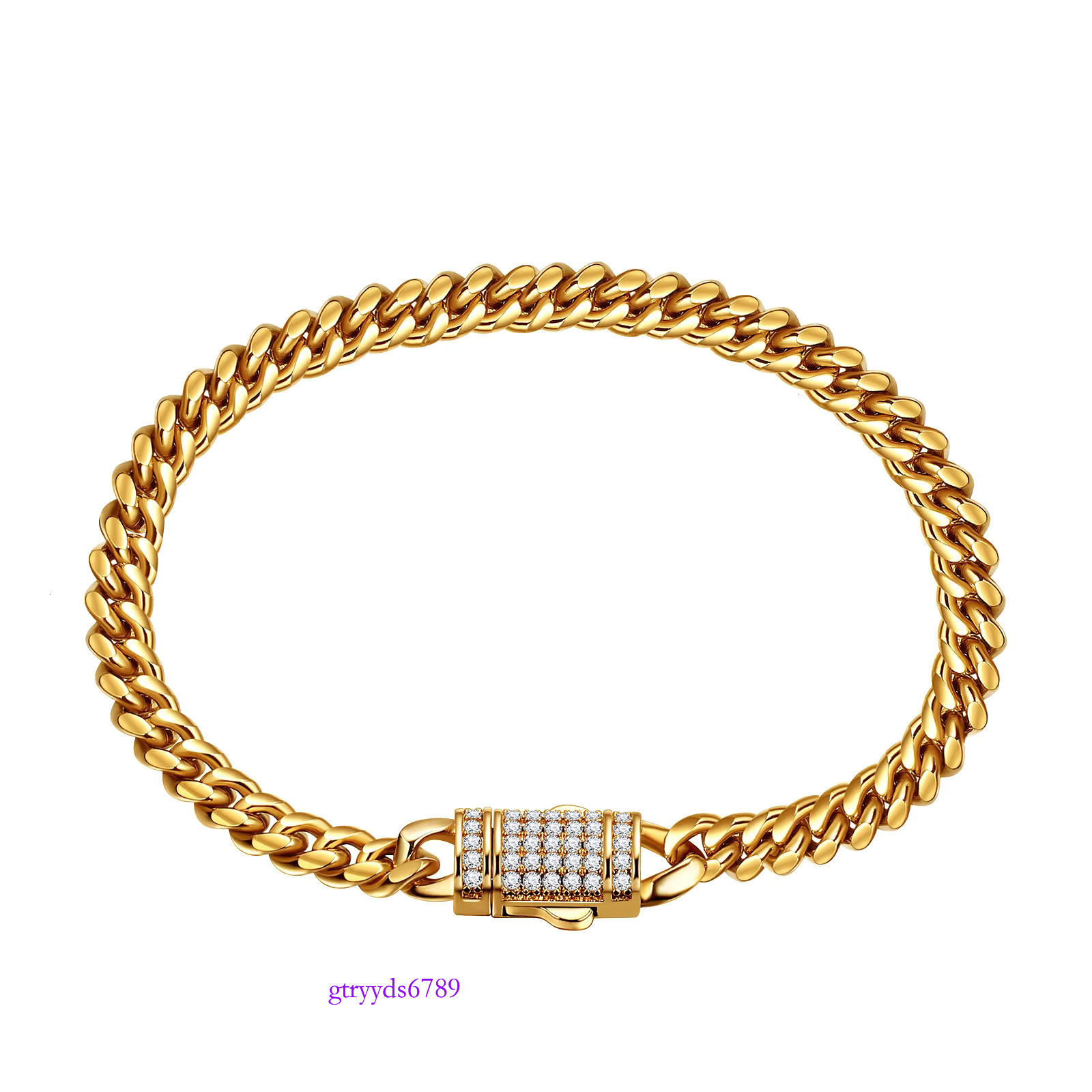 6-14mm Width Gold Plated Stainless Steel Iced Out Zircon Buckle Custom Design Miami Cuban k Chain Necklaces
