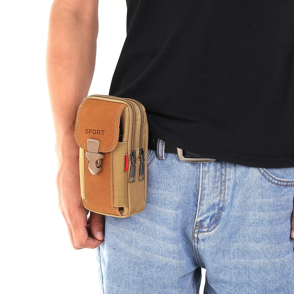 Running Pouch Travel Camping Bags Canvas Waist Pocket Male Outdoor Fanny Bum Bag Purse Business Mobile Phone 241118