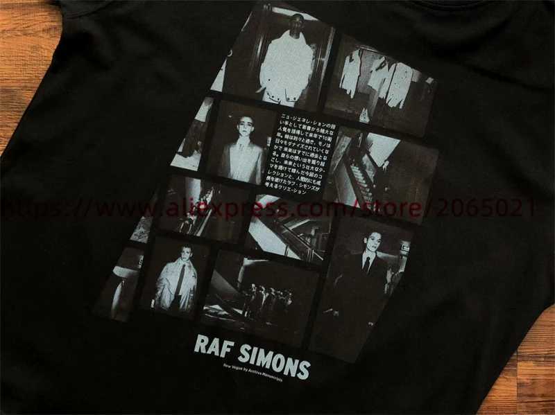 Men's T-Shirts Black Raf Simons T Shirt Men Women Film Splicing Digital Printing Top Tee T-shirt J240419