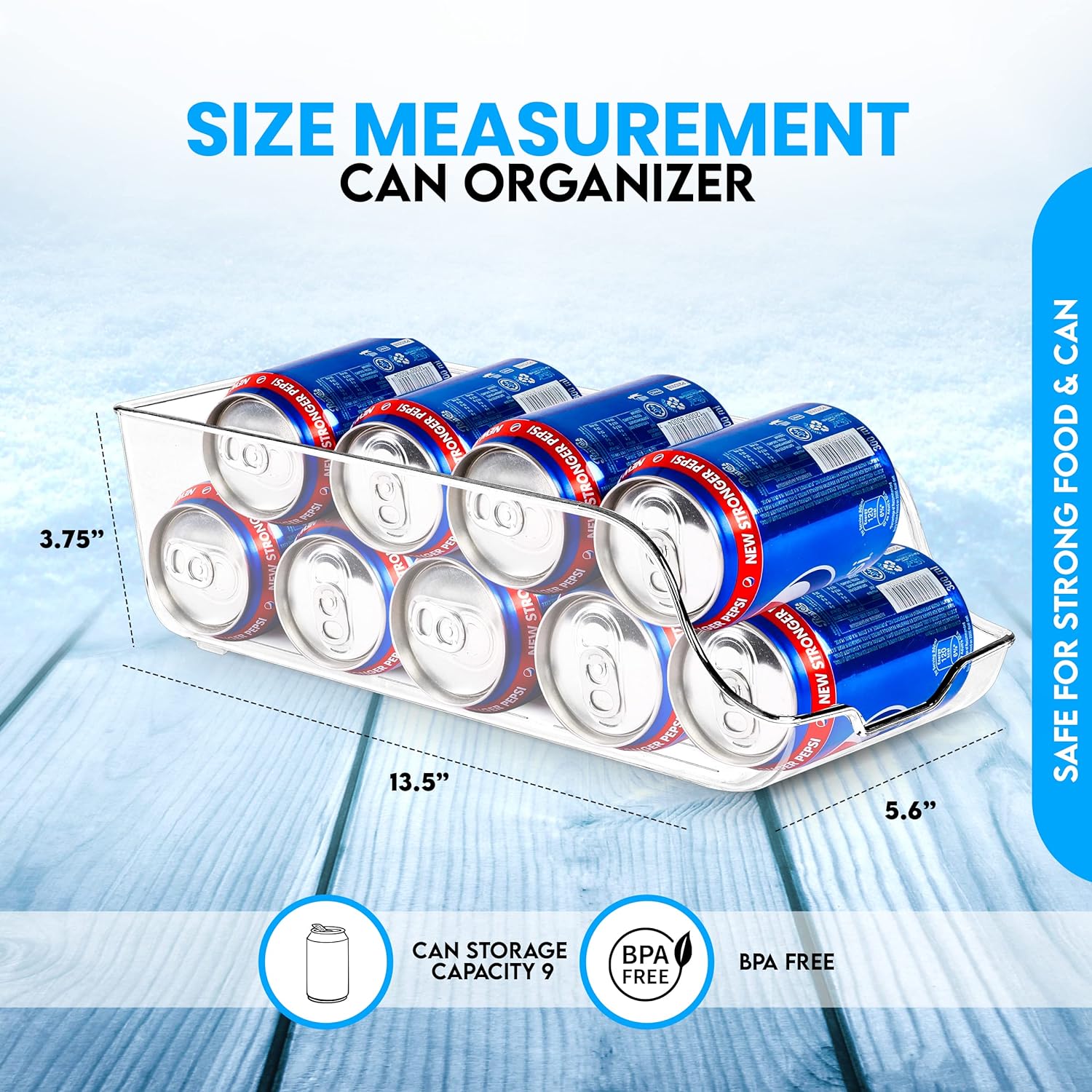 Utopia Kitchen Clear soda Can Organizer - 4-piece refrigerator or countertop beverage organizer - Soda can dispenser for refrigerator storage