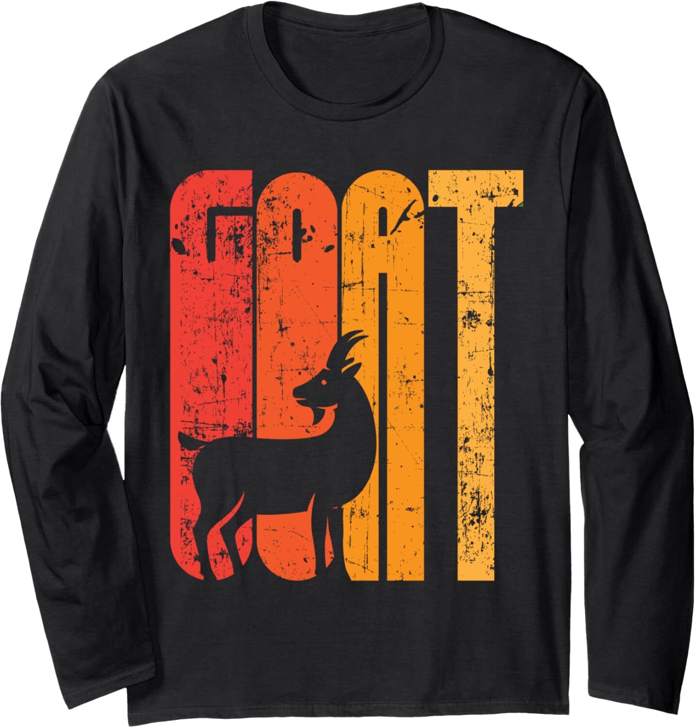 Long Sleeve Shirts for Men sweatshirt Goat Distressed Vintage Retro Gift For Goat Lovers Long Sleeve Tee Streetwear Casual tops clothes cool