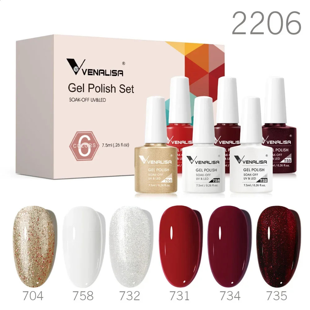 Venalisa gel nail polish 6/12 pieces/set of color rubber based jelly pink natural color series nude series VIP set neon light summer gel 241119