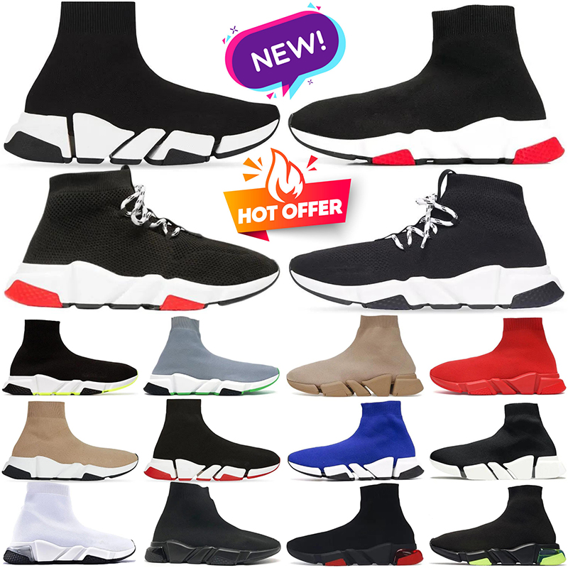 Casual Shoes Sock Shoes For Men Women Triple Black White Beige Green Red Bule S…